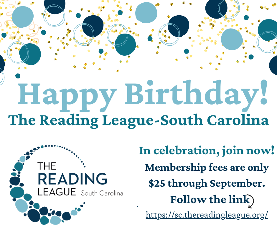 Happy 1 Year Birthday to The Reading League-South Carolina